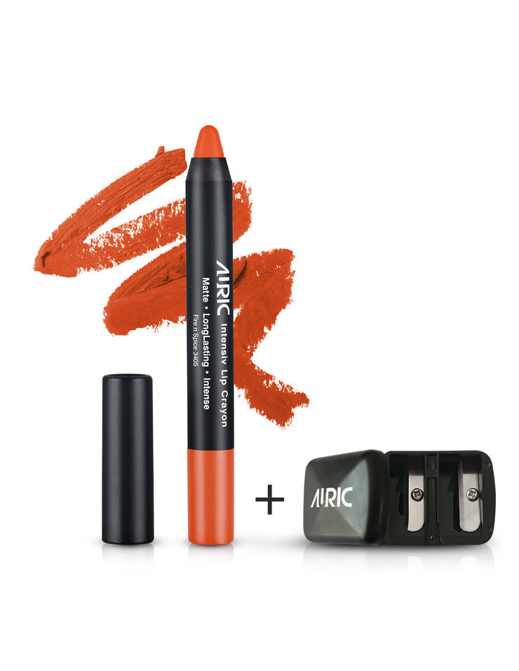 Auric Lipstick Intensiv Lip Crayon Fire n Spice-3405, 2.8 gm + Free Sharpener