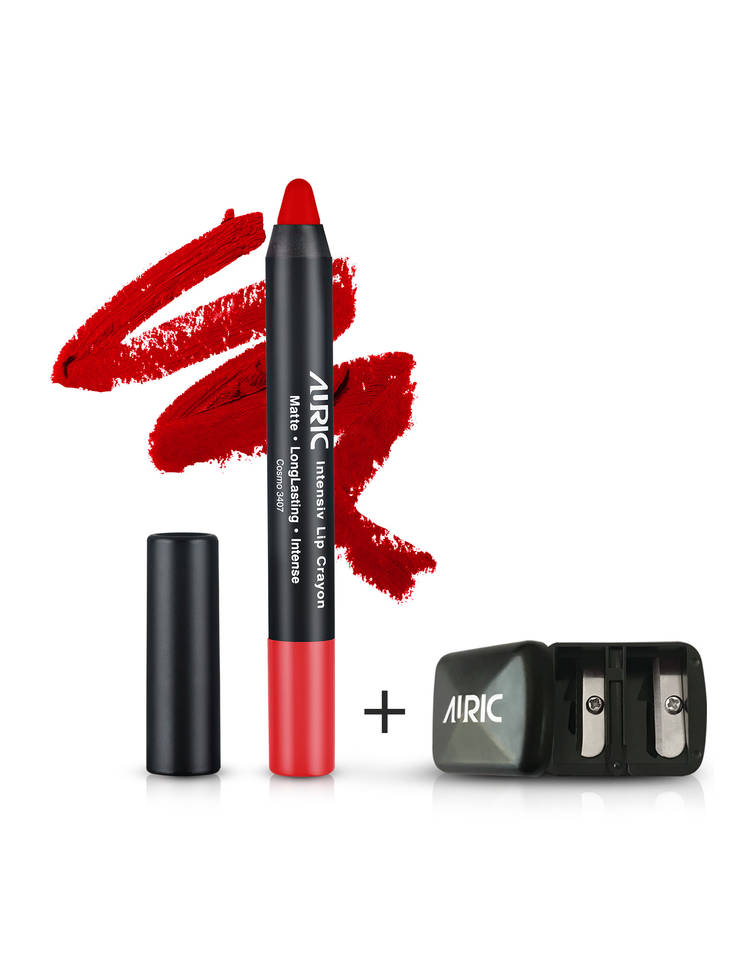Auric Lipstick Intensiv Lip Crayon Cosmo-3407, 2.8 gm + Free Sharpener