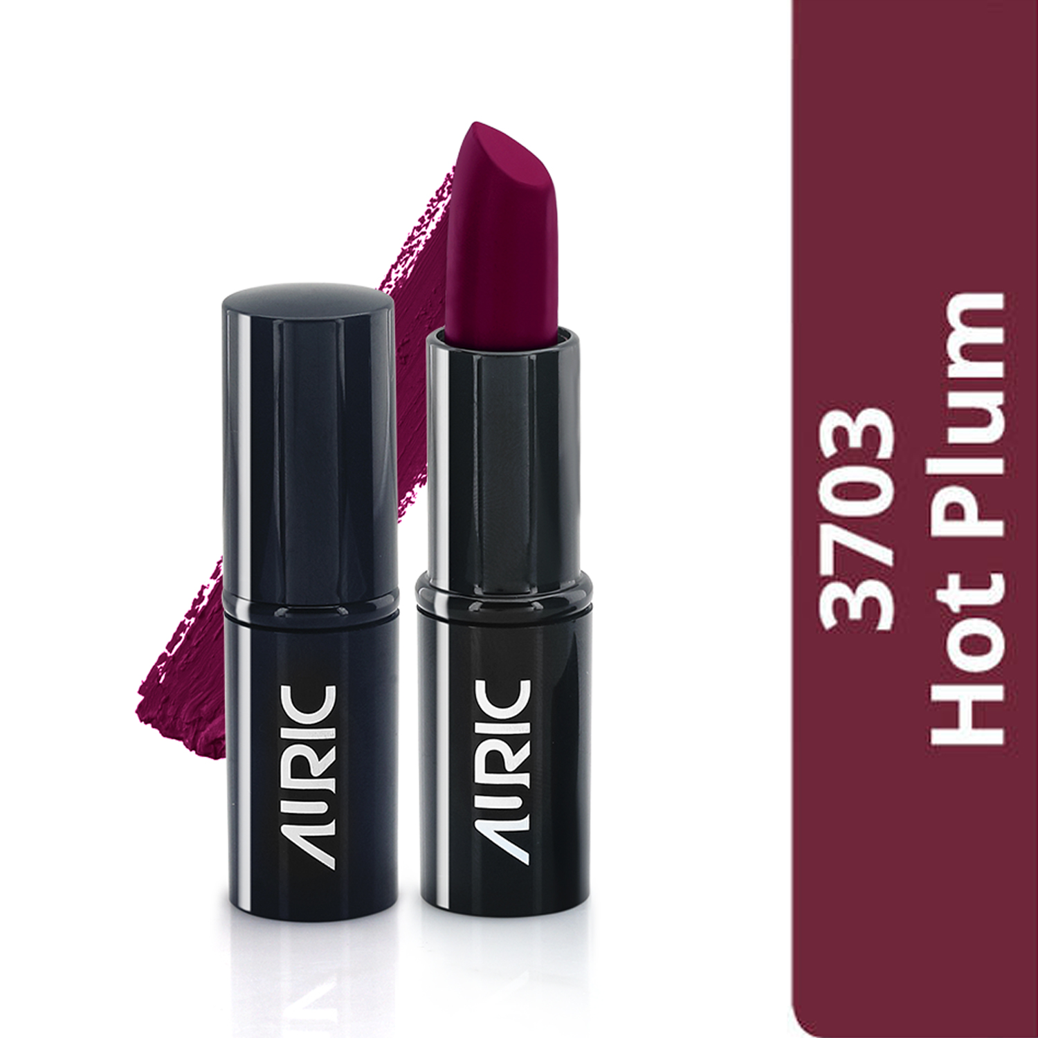 Auric Mini MatteCreme Lipstick, Hot Plum, 1.5 g